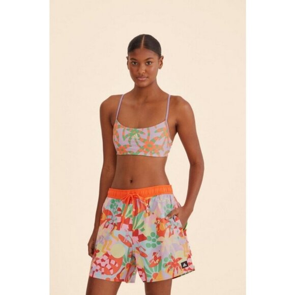 💕ADIDAS x FARM RIO💕 Unitefit Shorts ~ Red Tropical Beach Print Medium M NWT - Picture 2 of 14